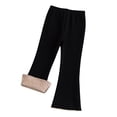 thumbnail image 2 of NAISIBABY Toddler Girls Wide Leg Pants, Solid Color Stretchy Comfy Elastic Waist Keep Warm Outerwear Pants Black 3-4T, 2 of 3