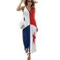 thumbnail image 2 of Panama Flag Womens Night Club Maxi Dress V Neck Sleeveless Bohemia Long Dresses, 2 of 9