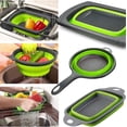 thumbnail image 3 of Juego plegable – Juego de 3 piezas con colador redondo plegable sobre el fregadero – Juego de colador de silicona de grado alimenticio, 3 of 5