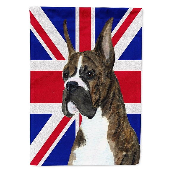 Boxer with English Union Jack British Flag Flag Canvas House Size