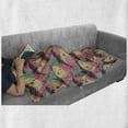 thumbnail image 6 of Aquatic Soft Flannel Fleece Throw Blanket, Dolphins Underwater Bubbles Colorful Ocean Sea Illustration, Cozy Plush for Indoor and Outdoor Use, 50" x 60", Jade Green Dried Rose, by Ambesonne, 6 of 6
