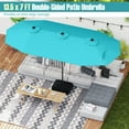 thumbnail image 2 of Gymax 13FT Double-sided Patio Umbrella w/ Crank Handle Umbrella Base Safety Lock Turquoise, 2 of 10