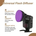 thumbnail image 3 of Uxcell 7.1" x 7.1" Soft Mini Flash Diffuser Cap, 2 Pack Universal Elastic Flash Diffuser Cover for Nikon DSLR Camera Flashlight, Purple, 3 of 6