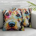 thumbnail image 3 of COMIO  Cute Pet Goldendoodle Frise Dog Pattern Throw Pillow Covers Cushion Cover Cases Pillowcases Sofa Home Decor, 3 of 5