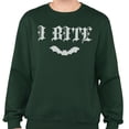 thumbnail image 2 of Bat I Bite Sweatshirt Unisex Large Forest Green, 2 of 5