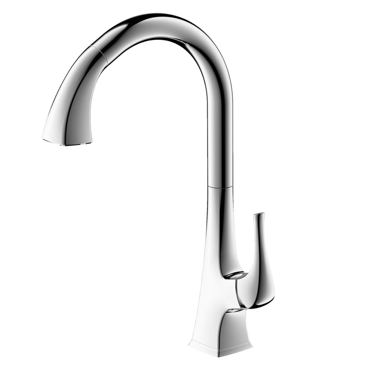 Italia Faucets Varenne Single Handle Single Hole Pull-Down Kitchen Faucet Brushed, Nickel Finish