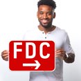 thumbnail image 2 of FDC Right Arrow Sign, Red Background,, 2 of 5