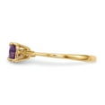thumbnail image 2 of Solid 14k Yellow Gold Amethyst Purple February Gemstone Bow Engagement Ring Size 7.5, 2 of 5
