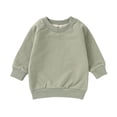 thumbnail image 3 of Tranfacy Kids Girls 0 to 4 Years Fall Hoodless Sweatshirts Solid Raglan Sleeve Long Sleeve Round Neck Casual Pullover Tops, 3 of 5