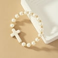 thumbnail image 2 of Bracelet Natural Stone Cross Pearl, 2 of 2
