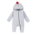 thumbnail image 2 of Toddler Baby Girls Boy Cotton Zipper Cute Jumpsuits Dinosaur Siamese Long Sleeve Climbing Romper Outfit Unisex Infant Fall Winter Clothes Gray qILAKOG 0-3Months, 2 of 4