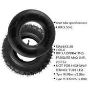 4.10-6 3.50-6 Karting Tire with Inner Tube – 6” Off-Road Tire for Go Kart, ATV, UTV, Quad, Buggy, Dube, Lawn Mower, Drift Trike, Golf Cart, 4 Wheeler – 2-Ply Nylon, Bent Valve – (Set of 4)