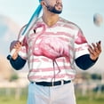 thumbnail image 6 of Balery Flamingo Baseball Jersey for Men Casual Button Down Shirts Short Sleeve Active Team Sports Uniform-4X-Large, 6 of 9