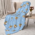 thumbnail image 3 of Gaeub Corgi Dog Print Flannel Throw Blanket, Home Fleece Throw Blanket for Couch or Bed,Decorative Blankets,Lightweight Fuzzy Flannel Blanket-80"x60", 3 of 6