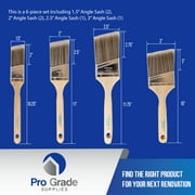 Pro Grade, Angle Premium Paint Brushes, 6 Piece Set, Interior/Exterior Painting