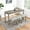 Brown, variant on CQSXDA Functional Bar Table Set with Power Outlet, 4 Piece Industrial Dining Set for Living Room, Dining Room, and More