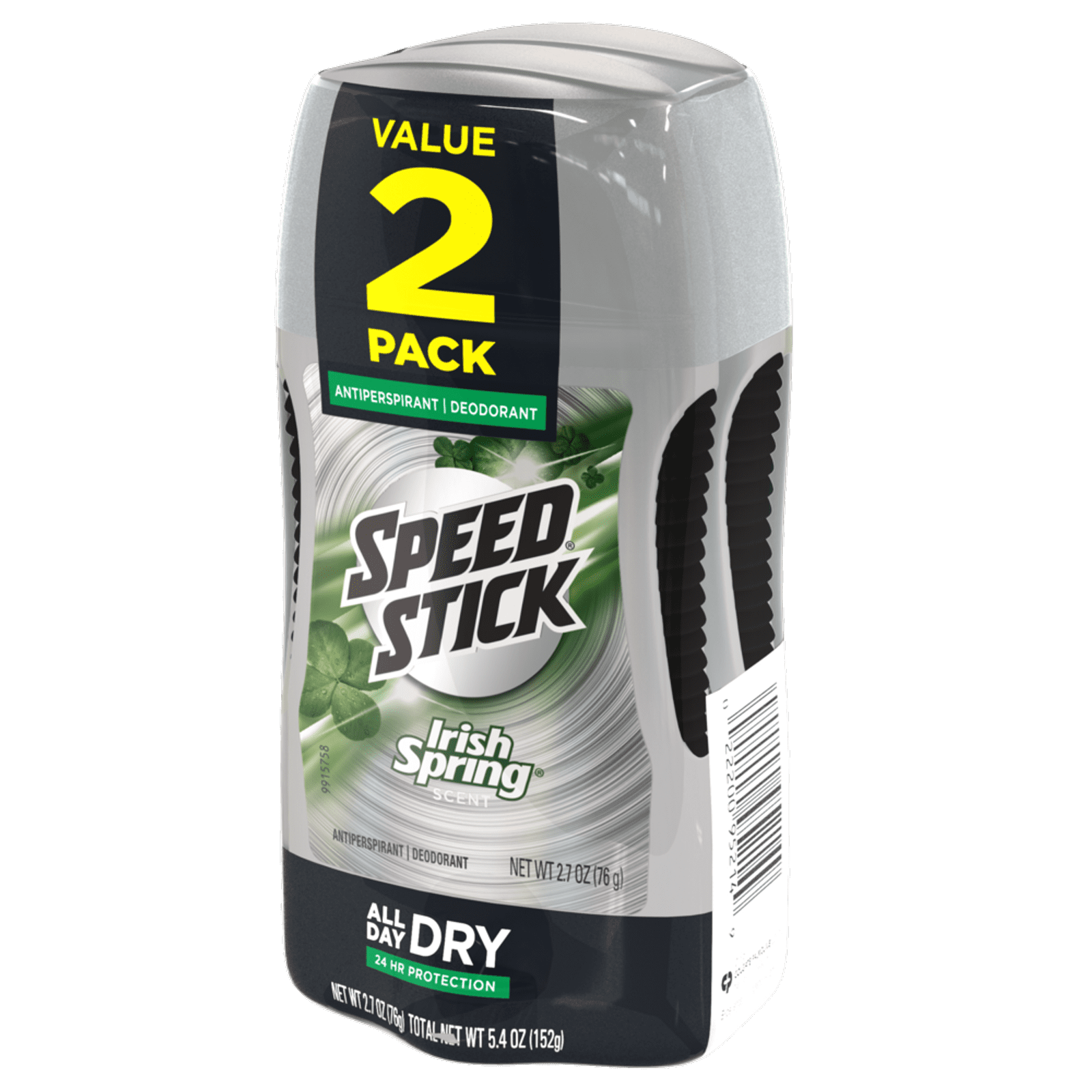 Speed Stick, Men's Antiperspirant & Deodorant, Irish Spring Original, 2.7 oz 2 Pack