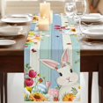 thumbnail image 3 of Table Runners 72 Inches Long Dress Scarves, Easter Bunny Farmhouse Kitchen Table Runner, Coffee Tablerunners, Spring Watercolor Eggs Flower Wood Grain 14x72 Inch, 3 of 9