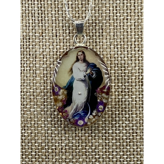 The Faith Gift Shop Collection of The Immaculate Conception-The Virgin Mary Stainless Steel Pendant- Gift of Faith and Devotion for Friends and Family