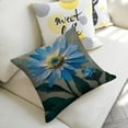 thumbnail image 5 of Blue flower daisy Linen toss pillowcase Decoration pillowcase Gift preferred 24x24" Cushion cover 2 set Sofa pillowcase Sofa bedroom living room car, 5 of 8
