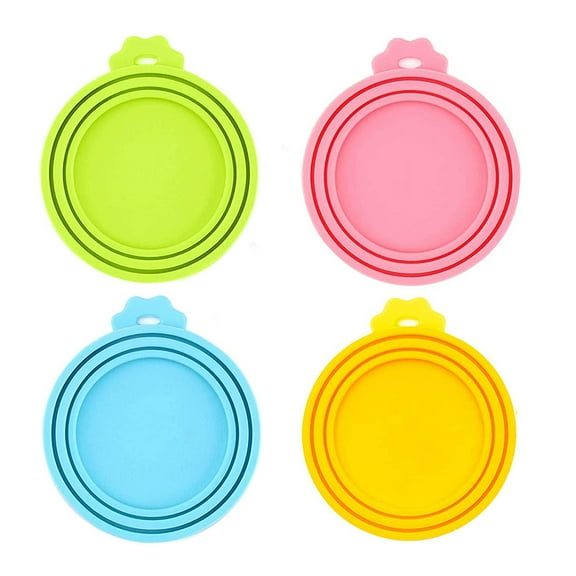 Pet Food Can Cover Silicone Can Lids for Dog and Cat Food(Universal Size,One fit 3 Standard Size Food Cans),green pink blue orange,F25497