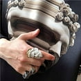 thumbnail image 3 of Qarigey Anillo de diseño de cabeza de anciano, anillos de escultura de aleación de concha clásica, joyería de mano Universal para boda, aro de fiesta Ropa, zapatos y accesorios Miscelánea No.9, 3 of 6