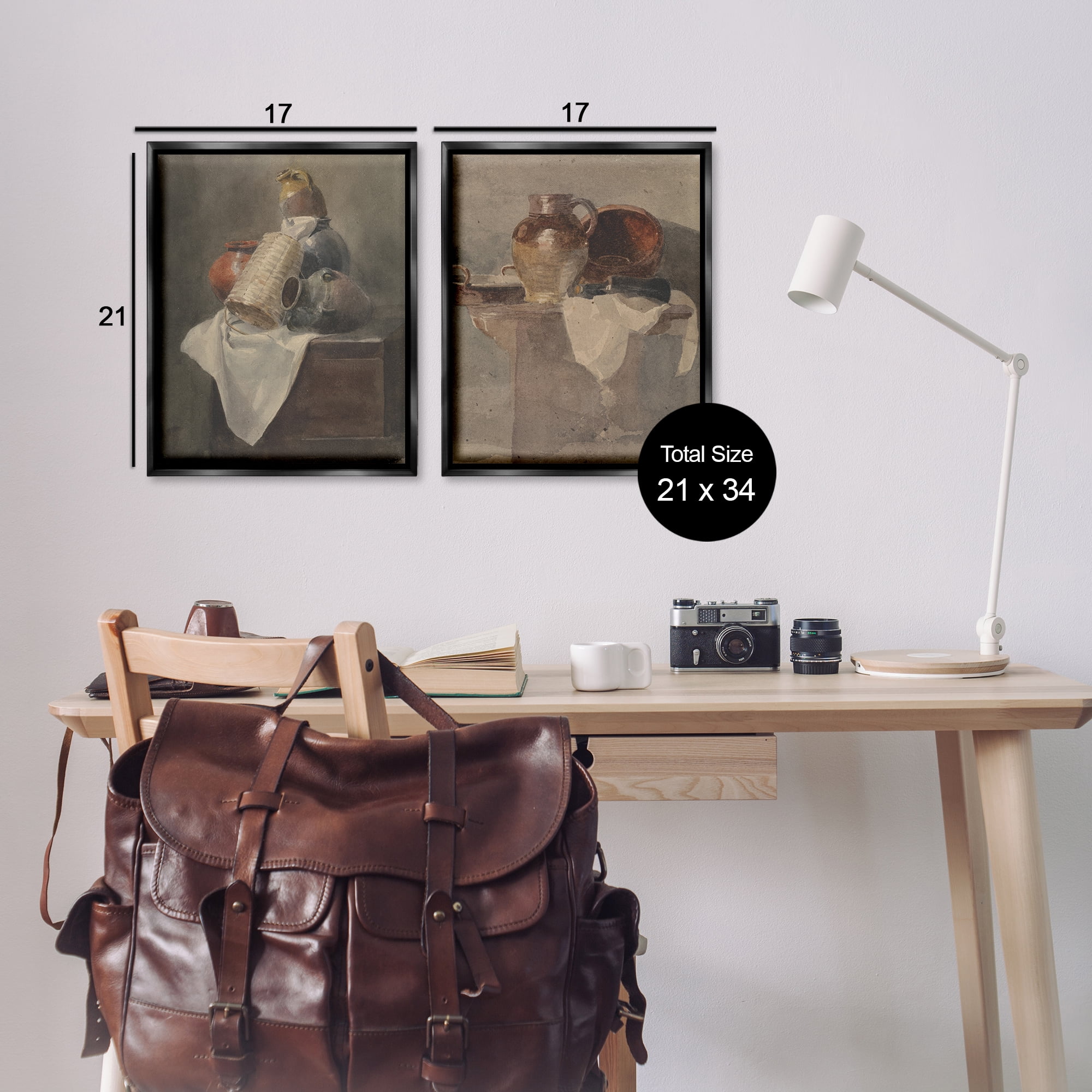 Stupell Industries Vintage Sundries Still Lifes Food & Beverage Painting Black Floater Framed Canvas Art Print Wall Art, 17 x 21, Set of 2
