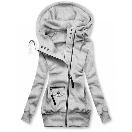 

Juebong Women s Outwear Sweatshirt Stretch Athletic Stitching Drawstring Winter Coats Hooded Jackets Slim Lightweight Jacket Coat Outwear Gray XXXXXL