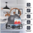 thumbnail image 4 of Tea Kettle Whistling, mango antiescaldado de acero inoxidable de 2,5 L, 4 of 5