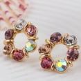 thumbnail image 2 of Ayyufe Necklace Colorful Rhinestone Round Women Pendant Necklace Earrings Set for Party, 2 of 7