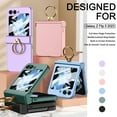 thumbnail image 2 of Galaxy Z Flip 5 Case with Ring Holder, Upgraded Hinge Protection Screen Protector Multi-Functional Ring Ultra-Thin Protective Case for Samsung Galaxy Z Flip 5 2023 - Green, 2 of 8