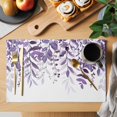 thumbnail image 2 of Purple Leaves Placemats Set of 4, Summer Botanical Placemats for Dining Table, Place Mats for Kitchen Tabletop, Waterproof Wipeable Dining Table Mats Set, 2 of 9