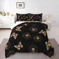thumbnail image 2 of Manfei Dreamy Butterfly Child Bedding Comforter Set, Gold Dandelion Print Twin Comforter Sets, Glitter Stars Print Bedding Set, Super Cozy Room Decor, 2-Piece, 2 of 8
