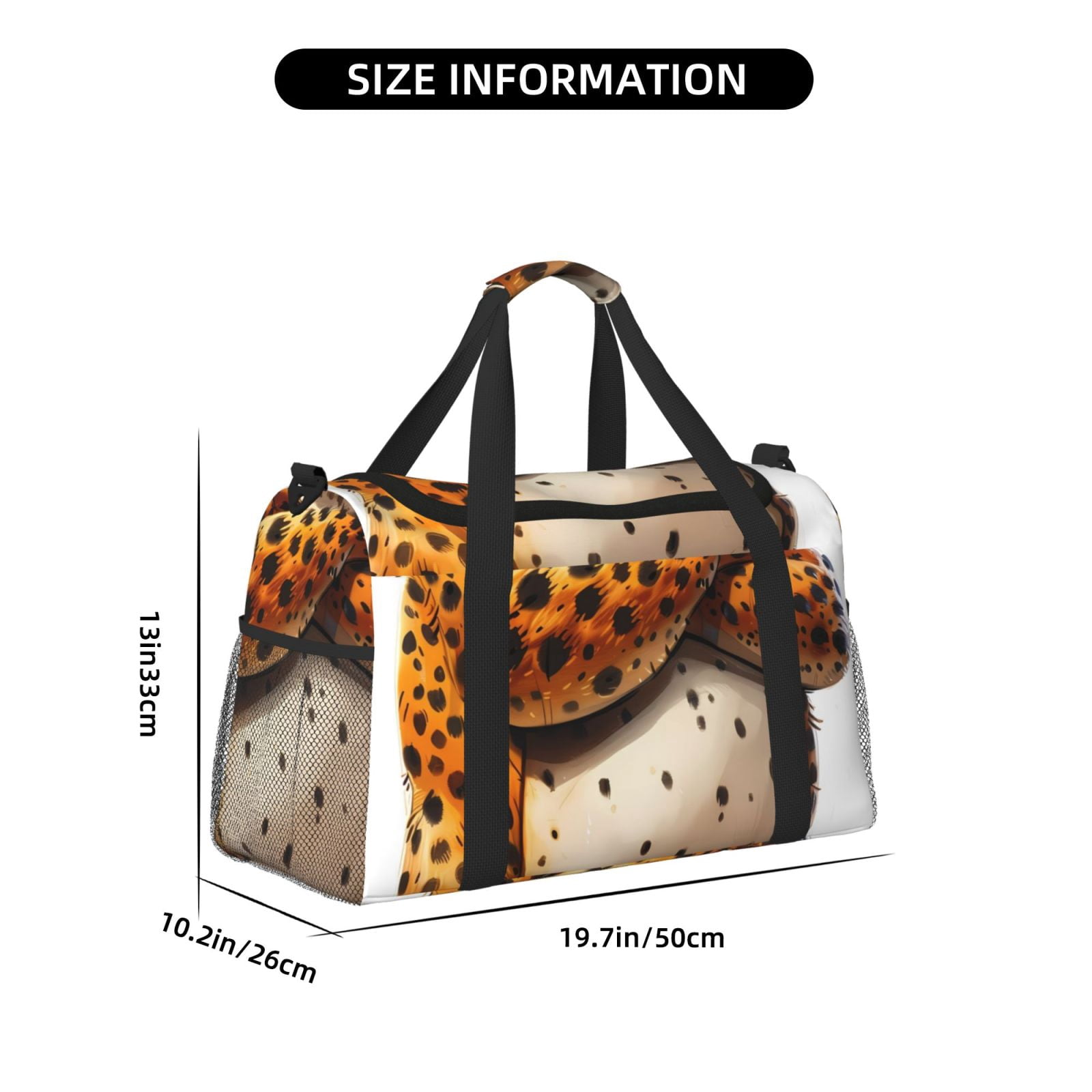 Fuzoiu Cartoon Cheetah With Attitude Print Travel Duffle Bag,Carry On Tote Bags,Duffel Bag,Sport Gym Bag, Hospital Bag for Labor and Delivery, Overnight Bag,Luggage Bag