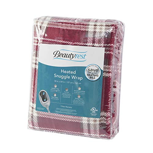 Lattice Pattern 50/" x 64/" Beautyrest Soft Sherpa Heated Blanket Wrap