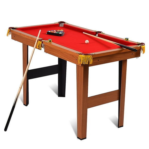 Costway 48" Mini Table Top Pool Table Game Billiard Set Cues Balls Gift Indoor Sports