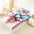 thumbnail image 4 of Erosebridal Ice Cream Drip Twin Sheet Sets, Baseball Sport Bedding for Kids Boys Girls, 1 Flat Sheet, 1 Fitted Sheet and 1 Pillowcase, 4 of 5