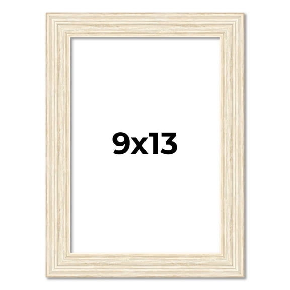 9x13 Frame White Barnwood Picture Frame - Modern Photo Frame Includes UV Acrylic Shatter Guard