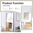 thumbnail image 3 of Full Length Mirror with Stand, 71 "* 31.4" Solid Wood Frame Floor Mirror, Full-Body Wall Mounted Mirror for Bedroom Entrance, Clothing Store, Free Standing, Black, 3 of 7