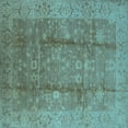 thumbnail image 1 of Ahgly Company Indoor Square Oriental Light Blue Industrial Area Rugs, 8' Square, 1 of 4