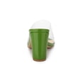 thumbnail image 2 of BLISSFUL STEP Women's Clear Point Toe High Block Heel Mules Slides Sandals Green 6.5, 2 of 8