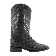 Ferrini Western Boots Mens Bronco Pirarucu Print Black 43393-04