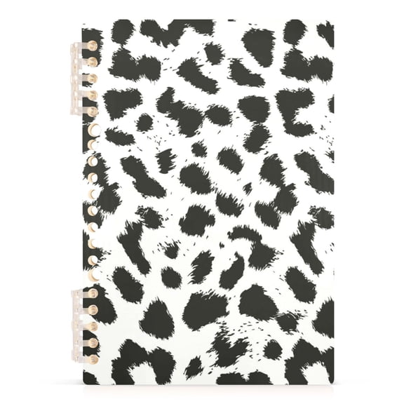 Spiral Journal Notebook Leopard Cheetah Skin Print A5 Lined Hardcover PP Material with 60 Pages Paper College Ruled Notebook for Work Note Taking Writing 5.7x8.3 Inch