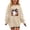 Khaki, variant on Qingpeng Boys Girls Witch Hat Ghost Sweatshirt Crewneck Long Sleeve Pullover Top with Sleeve Ghost Print