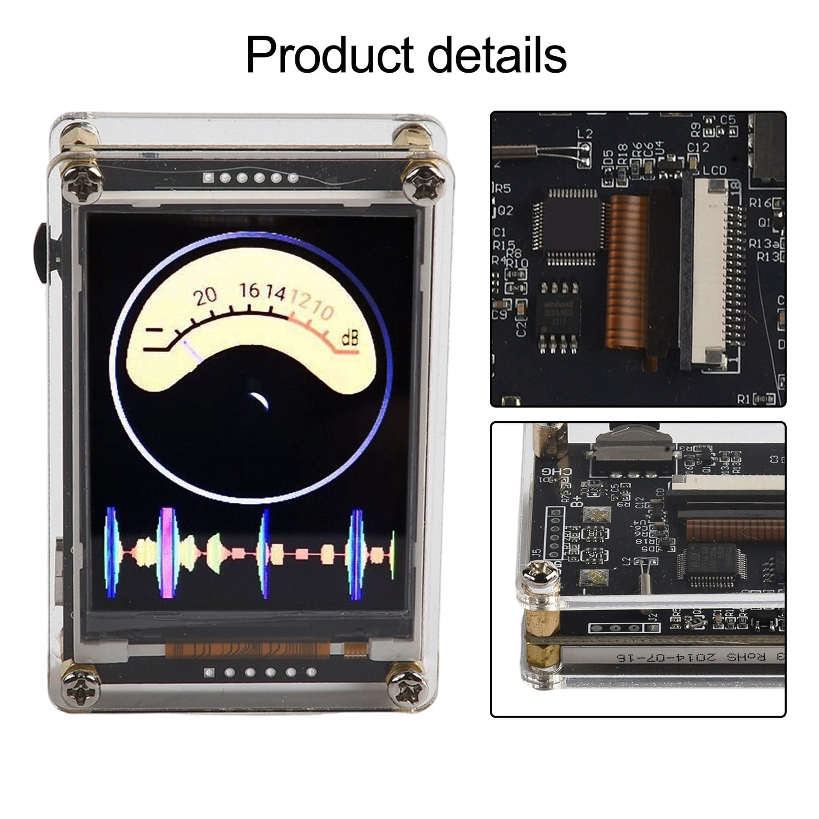 Voice Controlled Music Level VU Meter 2 4 Inch LCD Screen with USB Power