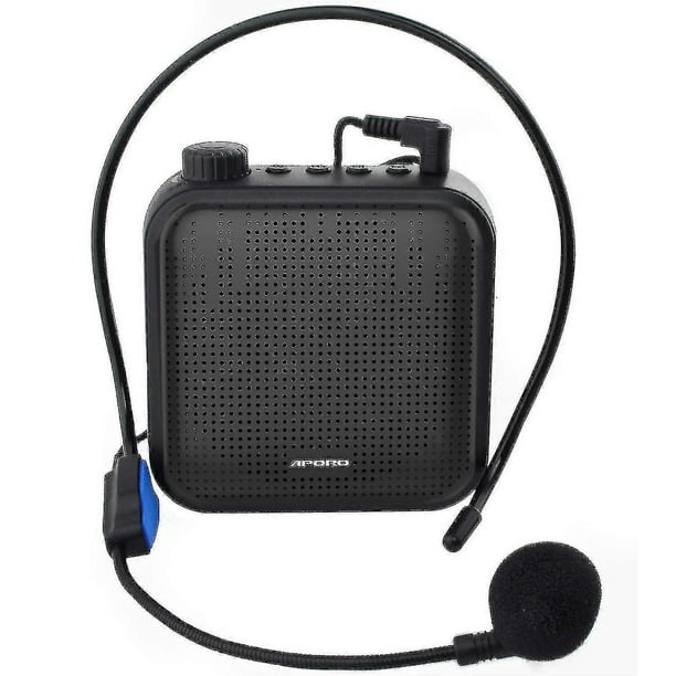 Voice Amplifier, Rechargeable Pa System With Wired Microphone For Teachers, Tour Guide And More (black)