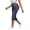 Blue, variant on Womens Denim Print Seamless Capri Leggings High Waist Stretch Pull On Jegging Pants Casual Summer Cropped Trousers