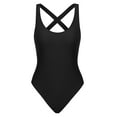 thumbnail image 5 of Women's Standard One-piece Swimsuit Crew Neck Racerback Competitive Training Bathing Suits with Padded Swimwear, 5 of 7