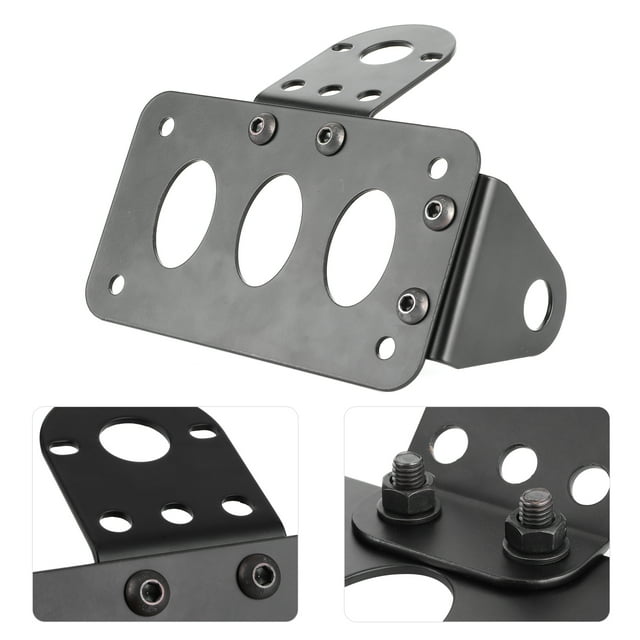 License Plate Frames, Universal Motorcycle License Mount Plate Holder Bracket Side Mounted Tail Light Aluminium Alloy Frame Bracket
