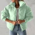 thumbnail image 3 of HTNBO Puffer Jacket Womens Quilted Jacket Warm Comfy Zip Up Jacket Trendy Lapel Down Jacket Padded Outerwear Coats, 3 of 6